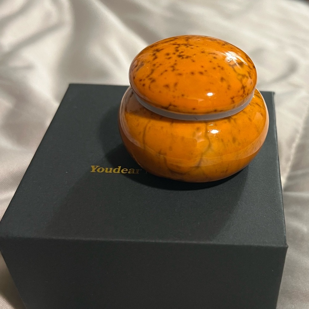 Orange Marbled Jar